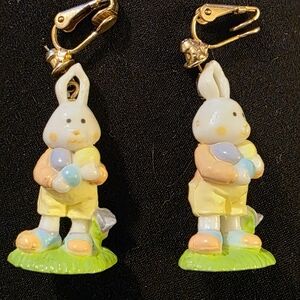 Cute Bunny Clip-On/Stud Earrings Vintage